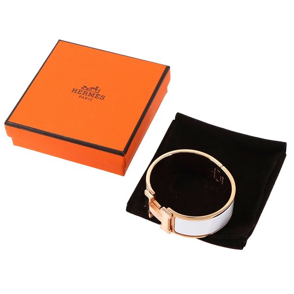 HERMES Clic Clac H PM Bangle White Pink Gold - Picture 2 of 7